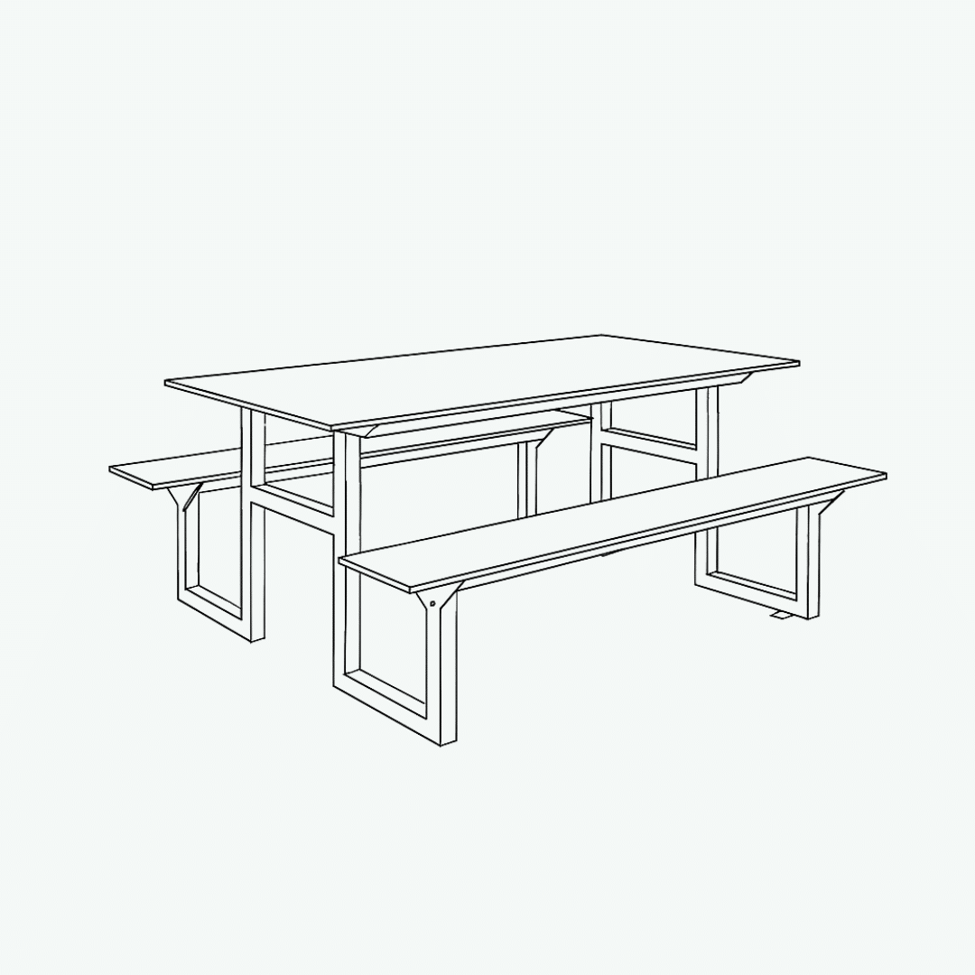 Signature Heavy Duty Utility Picnic Table - Custom Frame
