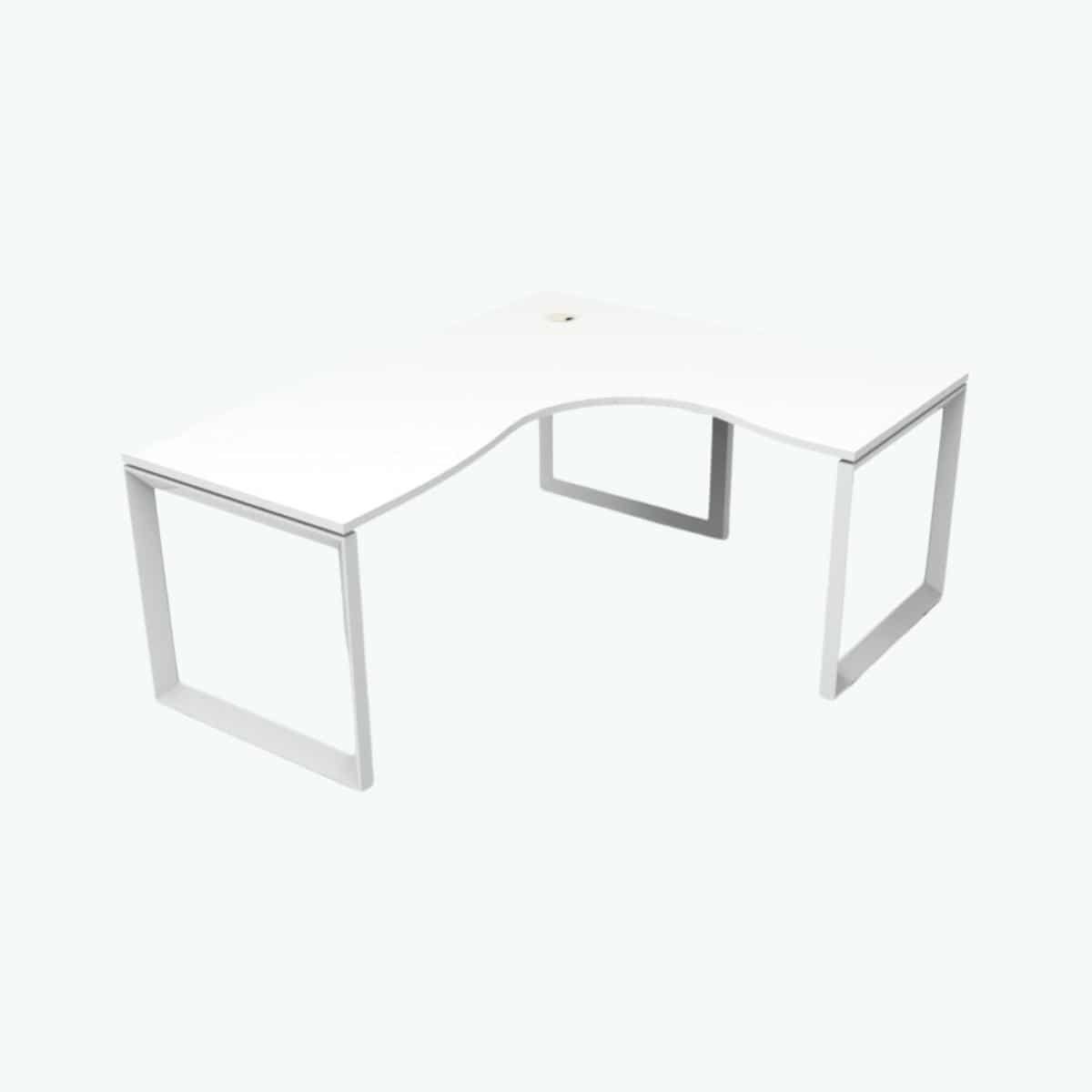 Deluxe Loop Leg Corner Workstation - White