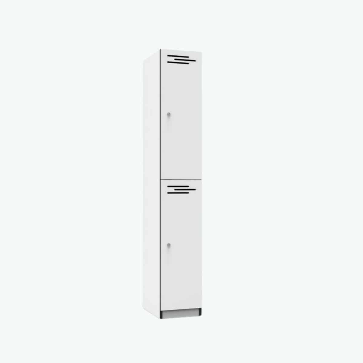 Melamine Locker 2 Door - White