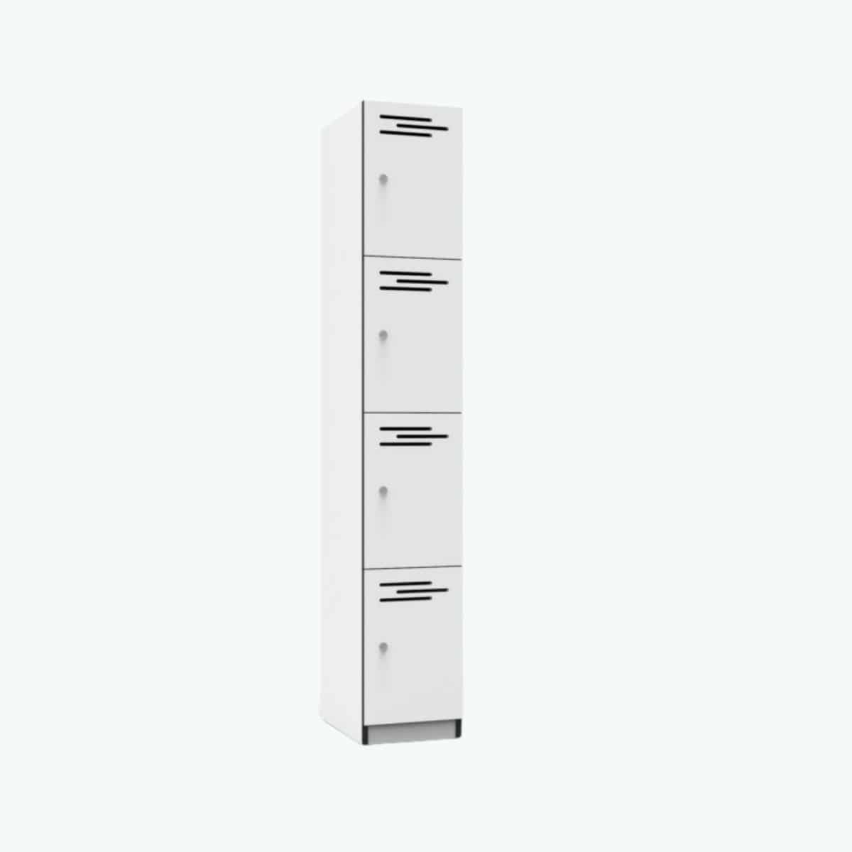 Melamine Locker 4 Door - White