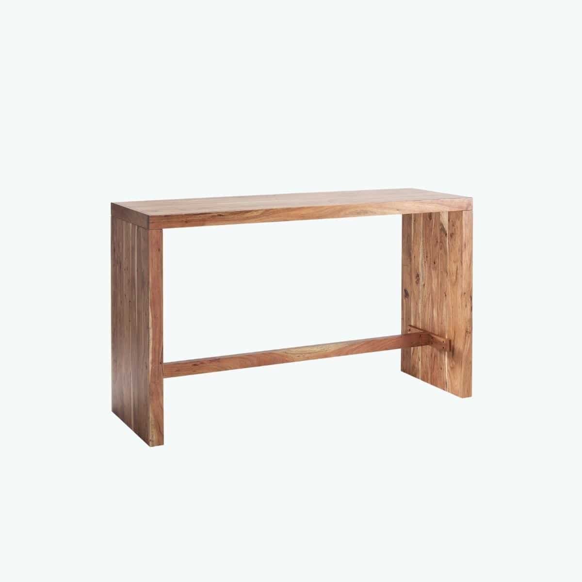Acacia Slab End Bar Table