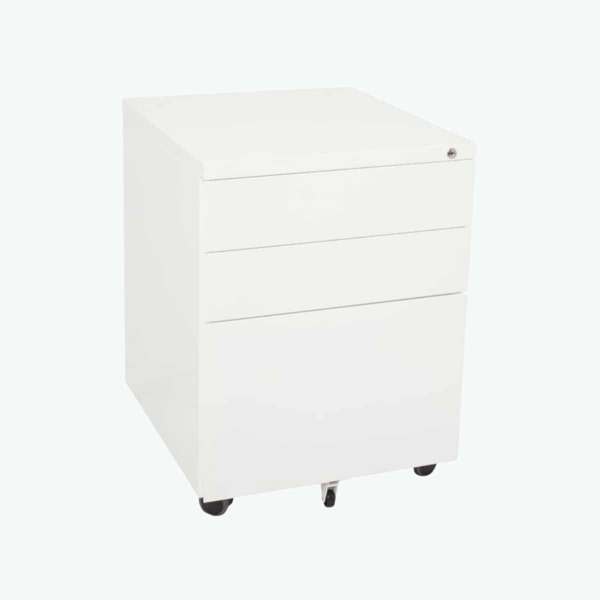 GO Steel Mobile Pedestal - Pearl White