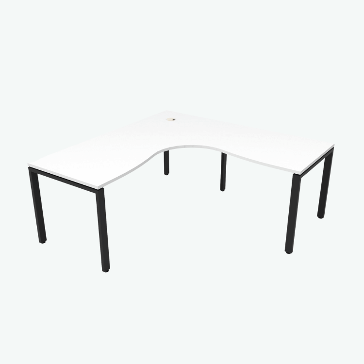 Profile Leg Corner Workstation - White