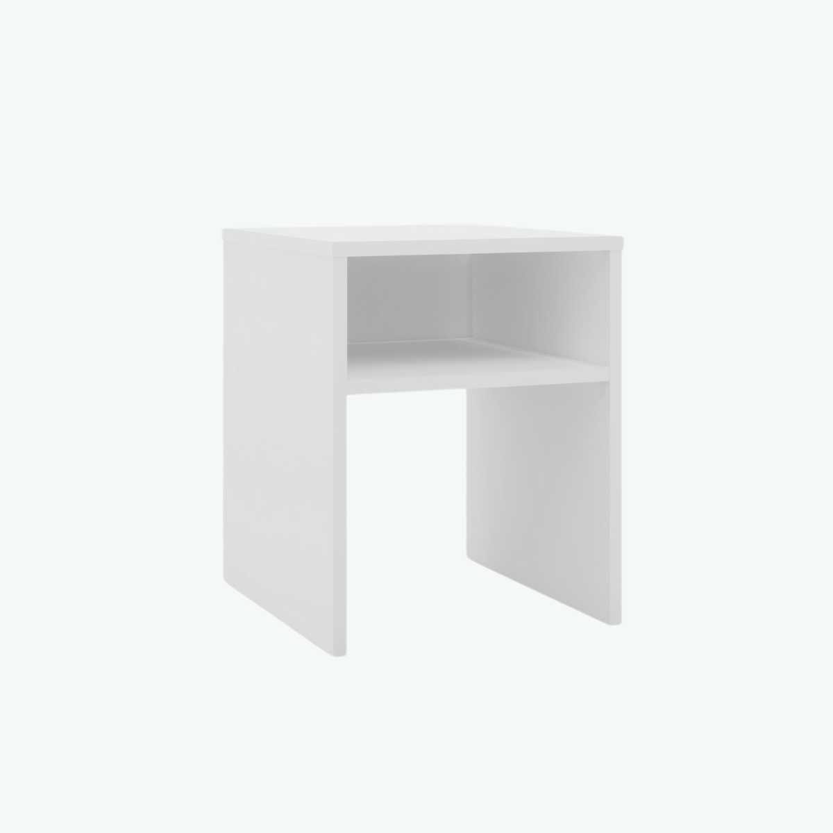 MCF Bedside Table With Shelf - White