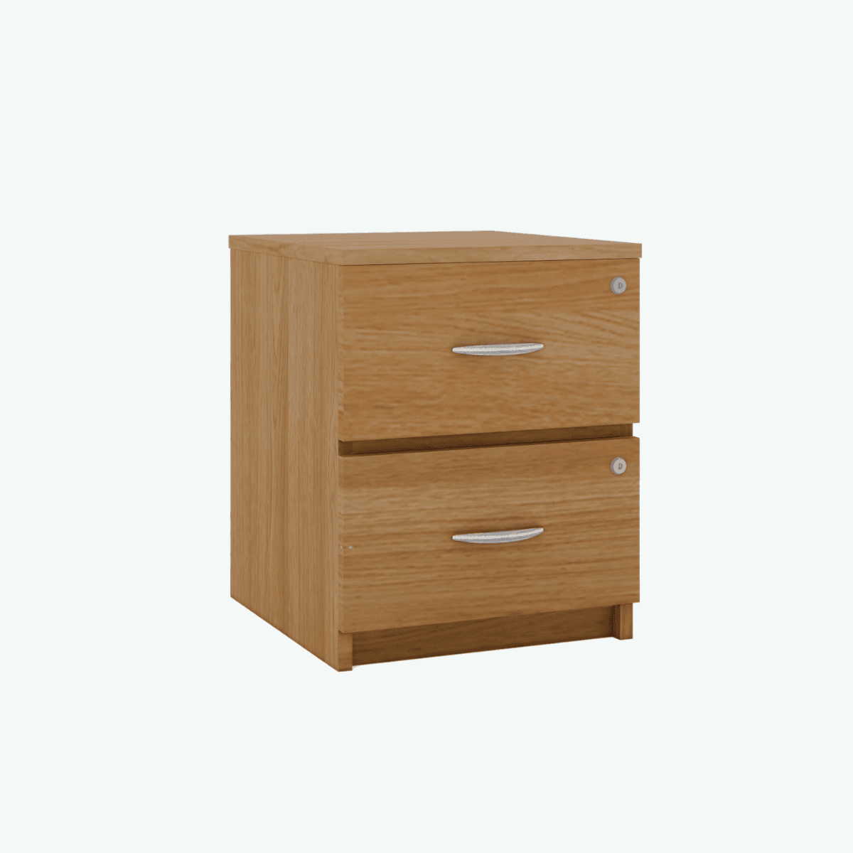 MCF Bedside Table With 2 Drawers (Lockable) - Elegant Oak
