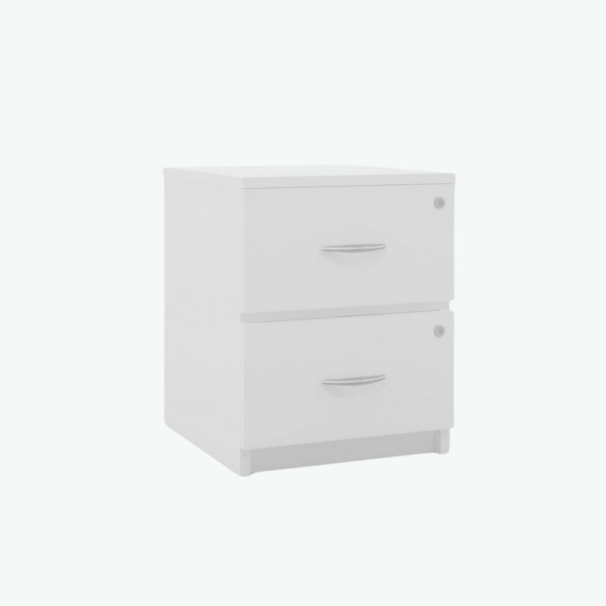 MCF Bedside Table With 2 Drawers (Lockable) - White