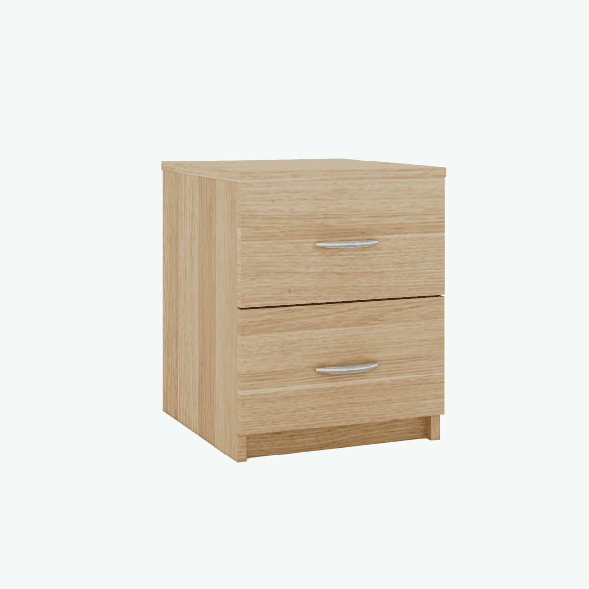 MCF Bedside Table With 2 Drawers - Natural Oak