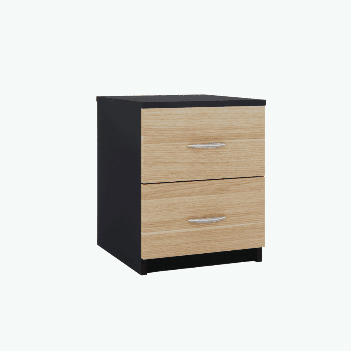 MCF Bedside Table With 2 Drawers - Terril & Classic Oak