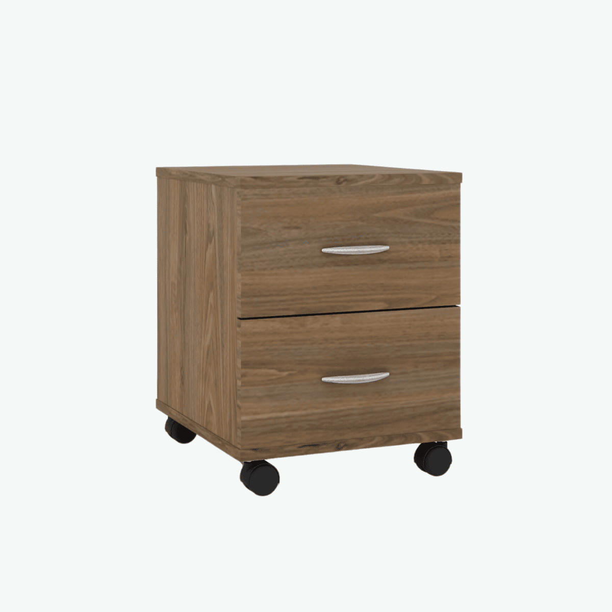 MCF Bedside Table With 2 Drawers And Wheels