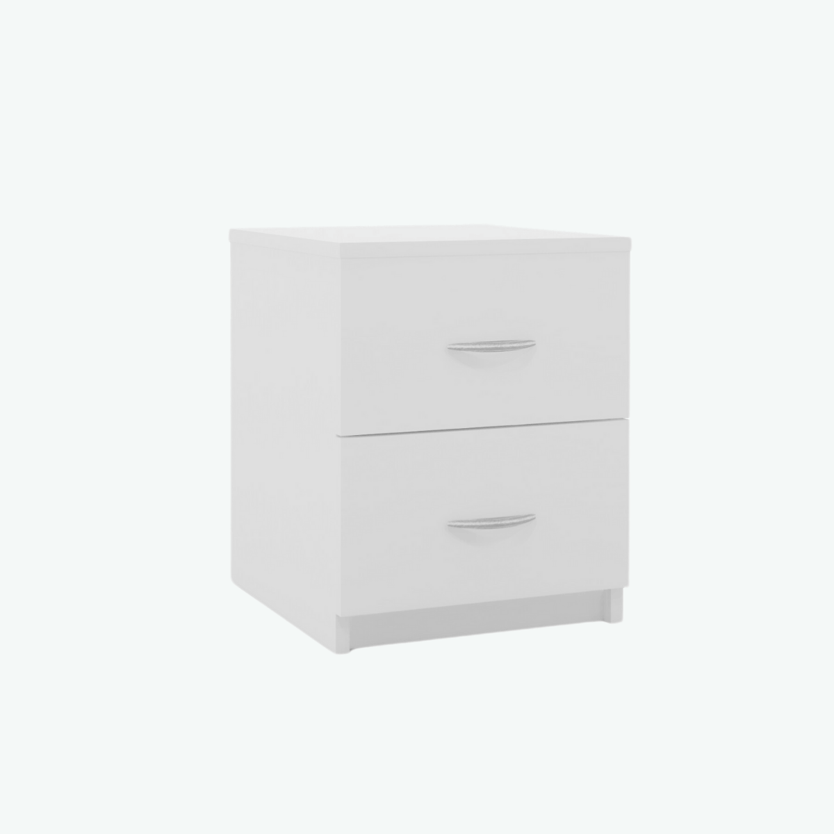 MCF Bedside Table With 2 Drawers - White