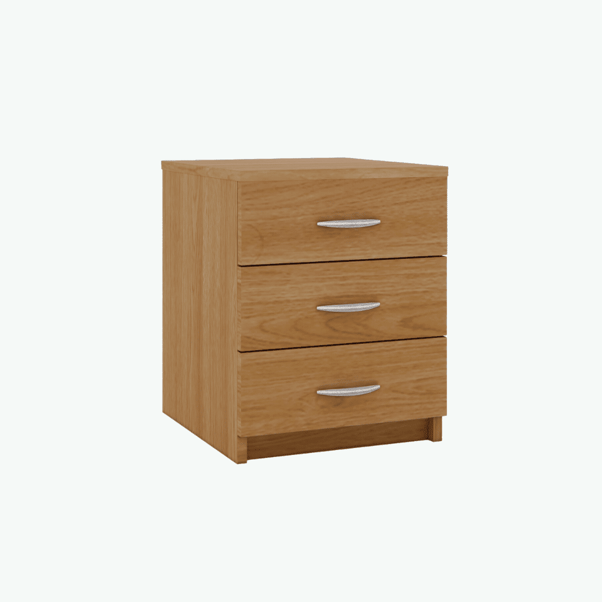 MCF Bedside Table With 3 Drawers - Elegant Oak