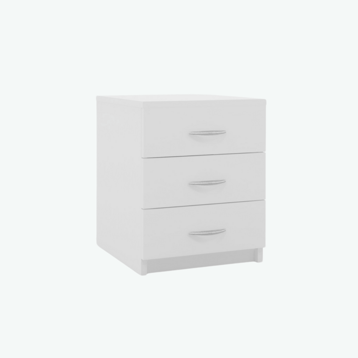 MCF Bedside Table With 3 Drawers - White